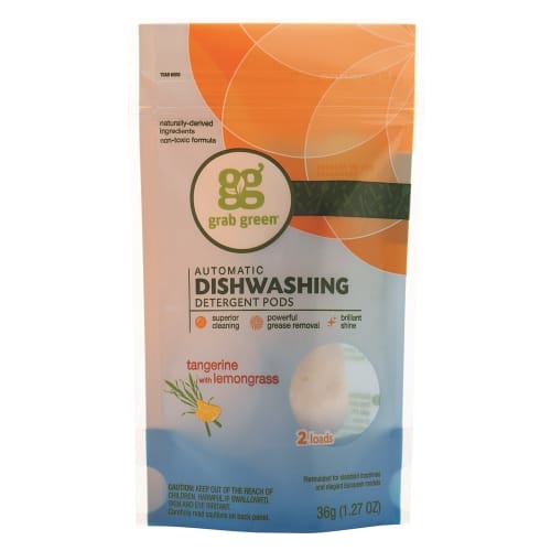 Grab Green® Dishwashing Detergent Pods, Tangerine with Lemongrass